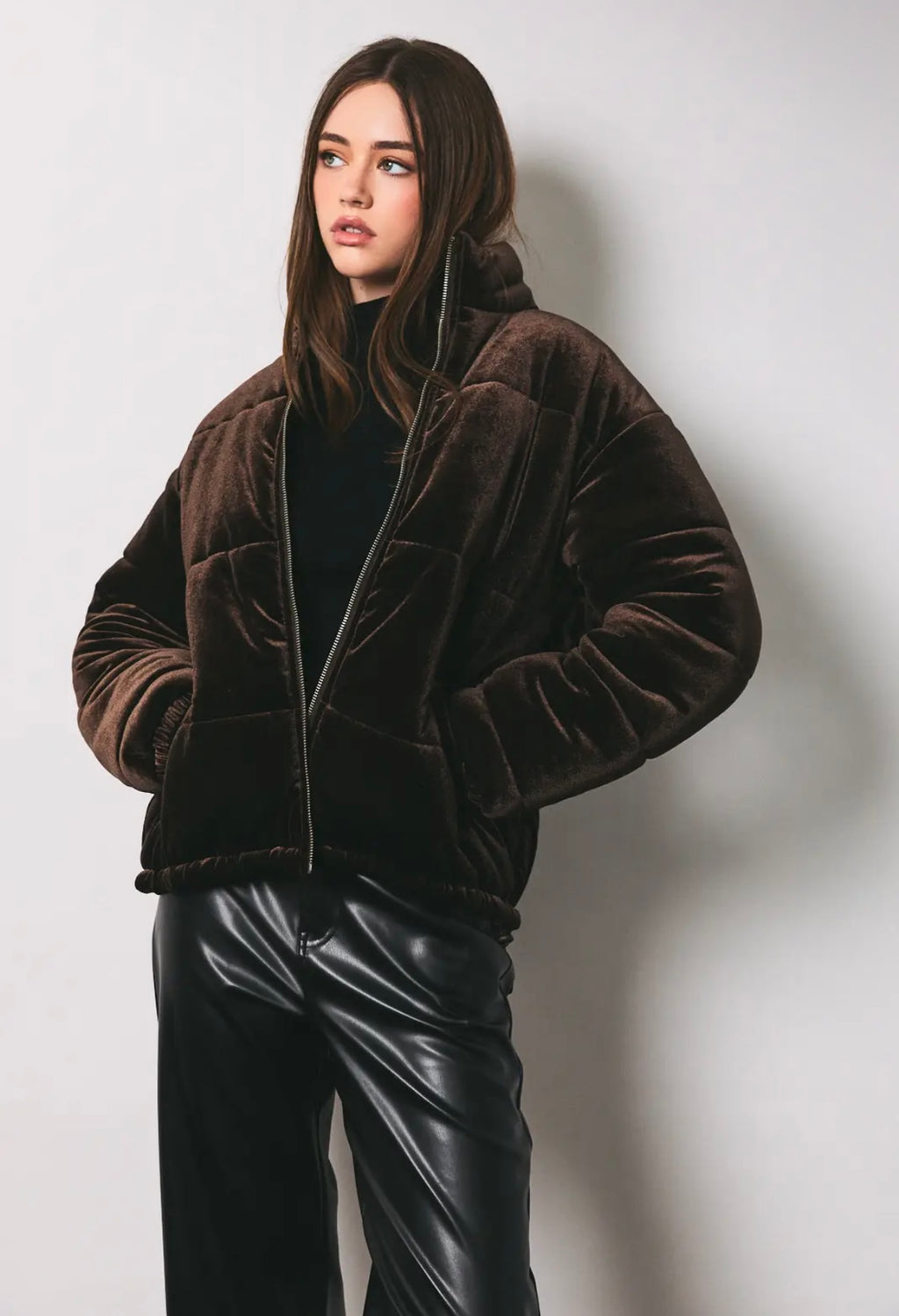 Vanna velvet zip-up