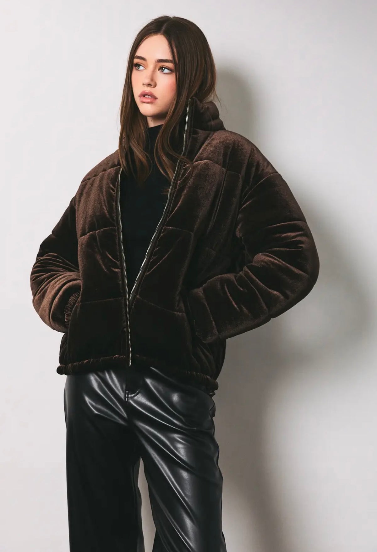 Vanna velvet zip-up